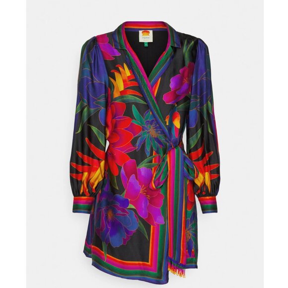 NWT Farm Rio FLOWER SEASON SCARF WRAP MINI DRESS - Day dress - Picture 7 of 12
